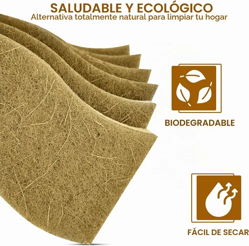 Vista 2 de Esponja de cocina natural, paquete de 24 esponjas biodegradables para platos, depuradores compostables para lavar platos, esponjas ecológicas