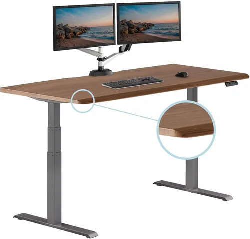 Vista 27 de Vari ComfortEdge - Escritorio de pie ajustable de 40 x 26 pulgadas, pequeño escritorio eléctrico de pie VariDesk para apartamento, dormitorio u