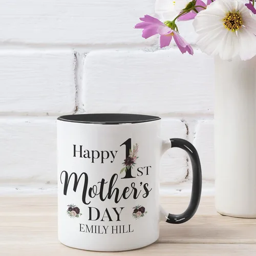 Vista 7 de Regalos para el primer día de la madre, taza de café personalizada con foto y nombre, 11 o 15 onzas, 10 opciones de color, taza personalizada