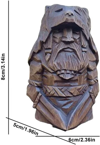 Vista 2 de Estatuas de dioses nórdicos – Estatua de Odin Thor Tyr Ulfhednar, figuras de mitología vikinga nórdica, adornos paganos nórdicos para decoración