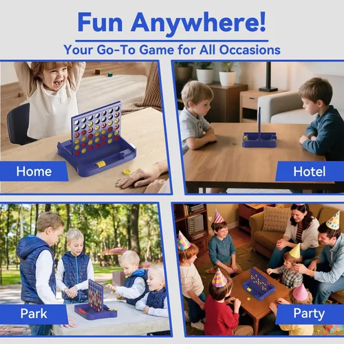 Vista 5 de Pup Go Juegos de mesa 4 en fila para niños a partir de 3 años, idea temprana para niños, niñas y adolescentes, conecta y gana cuatro en una línea