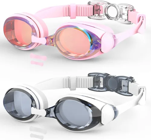 Vista 8 de Gafas de natación, paquete de 2 gafas de natación para hombres, mujeres, adultos, jóvenes, antivaho y sin fugas, visión clara, protección UV