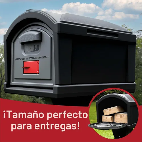 Vista 3 de Simplay3 USPS T4 - Cubierta para buzón y poste XL con construcción duradera de doble pared, diseño resistente a la intemperie, color negro