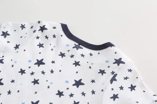Vista 4 de Chamie Traje de bebé recién nacido con diseño lindo de manga corta de una pieza para niños