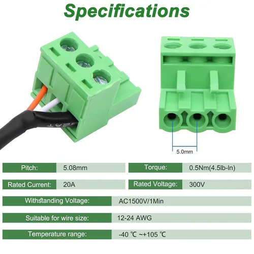 Vista 4 de XMSJSIY XLR a 3 pines Phoenix Cable XLR 3P hembra a PHX3M NBKF/2EDG-5.08 3pin PCB tornillo bloque de terminales adaptador cable conector