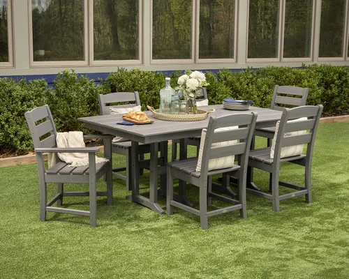 Vista 2 de POLYWOOD® Mesa de comedor Lakeside, gris pizarra Pizarra gris