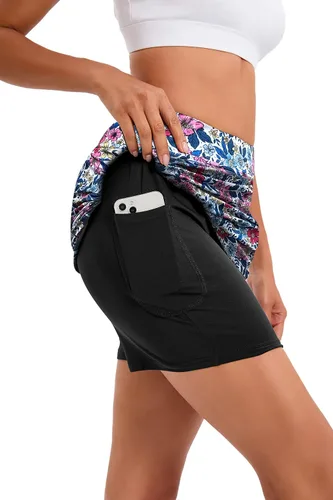 Vista 2 de Oyamiki - Falda pantalón deportiva para mujer, diseño ligero ideal para tenis, correr, entrenamiento, deporte y golf