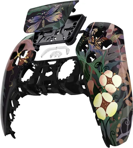 Vista 4 de eXtremeRate Mysterious Garden Touchpad - Carcasa frontal compatible con controlador ps5 BDM-010 BDM-020 BDM-030 BDM-040, carcasa de repuesto