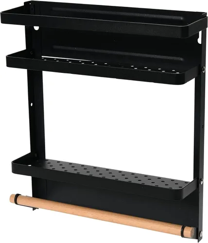 Vista 14 de Household Essentials Estante organizador magnético de metal, negro