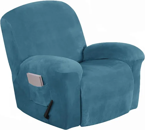 Vista 13 de Aedlcal Fundas para sofá reclinable, 10 piezas, fundas de sofá reclinable de felpa de terciopelo con consola central, con bolsillo lateral