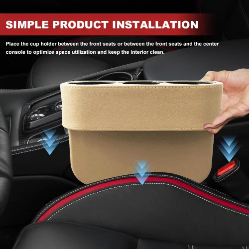 Vista 6 de Portavasos para Hueco de Automóvil, Caja de Almacenamiento para Asiento de Automóvil, Soportes Multifuncionales para Bebidas, Organizador de Bebidas