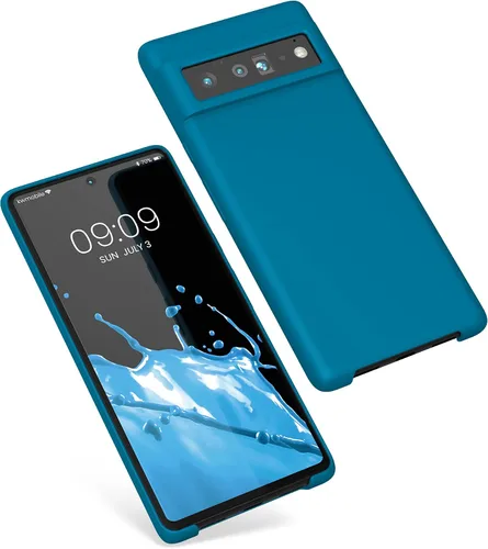 Vista 8 de kwmobile Funda Compatible con Google Pixel 6 Pro - Funda de Teléfono de Silicona TPU con Acabado Suave - Azul Caribe