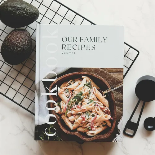 Vista 9 de Libro de Recetas para Escribir Tus Propias Recetas - Gran Diario de Cocina en Blanco Personalizado para la Familia, Contiene 200 Plantillas
