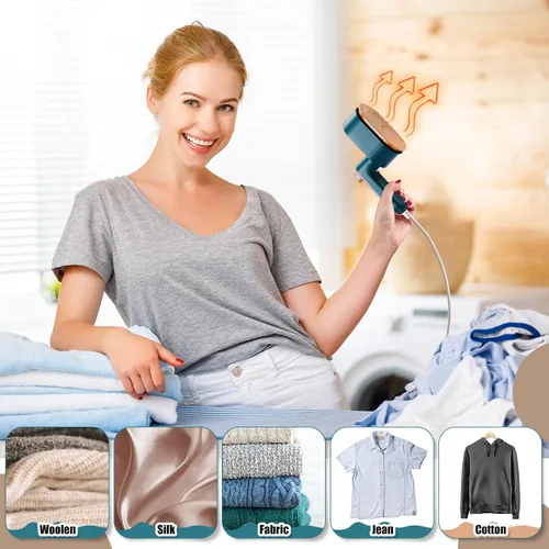 Vista 6 de Mini plancha de viaje portátil para ropa, vaporizador de viaje 3 en 1, plancha de mano giratoria de 180°, máquina portátil de tamaño pequeño