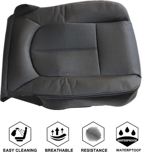 Vista 6 de NLQR Fundas de asiento de repuesto para el lado del conductor y del pasajero, color negro, compatible con Ford F250 F350 F450 F550 Lariat 2011 2012
