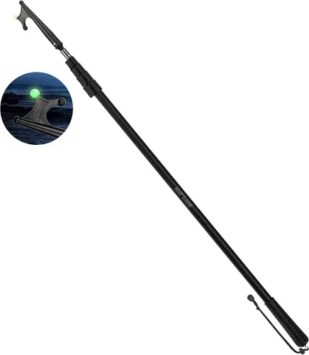 Vista 10 de SANLIKE Aluminum Boat Hook, 5 Section Telescopic Dock Pole, Black Scratch-Resistant Boat Hook With Luminous Bead, Improved Visibility At Docks