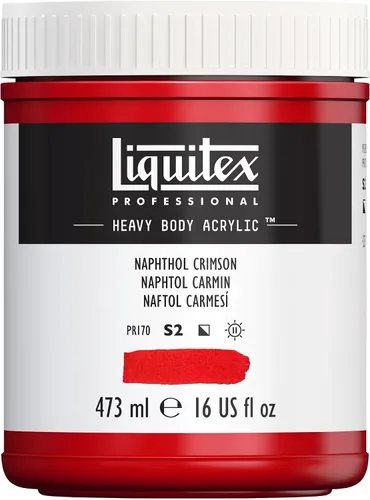 Vista 179 de Liquitex Pintura acrílica profesional de alto espesor, envase de 473 ml, tono carmesí alizarina permanente Alizarin Crimson Hue Permanente