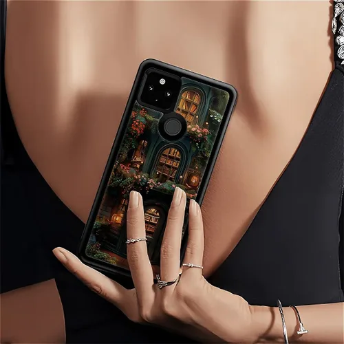 Vista 989 de Compatible con Google Pixel 4A 5G Mobile Case Creative Acrylic Panel trasero Silicona Protección Grip especialmente diseñado para Google Pixel 4A 5G
