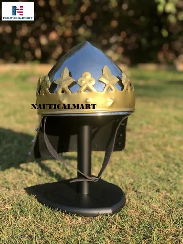 Vista 6 de NauticalMart Armor Richard the Lionheart - Casco medieval con soporte metálico, talla única