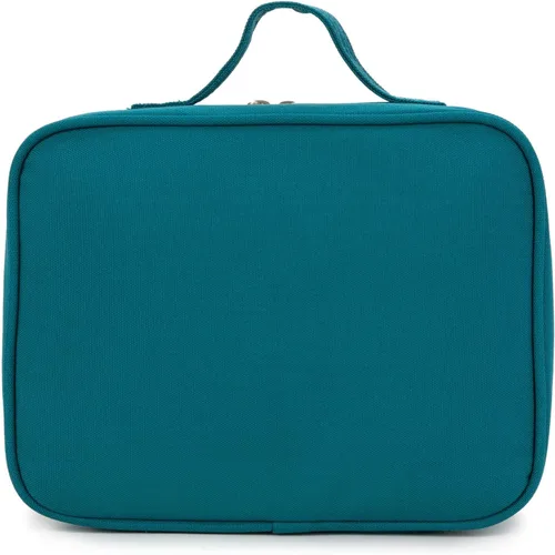 Vista 3 de Lonchera térmica para niños o niñas, color azul y verde Ligero, tamaño estándar: 9.7 x 7.5 x 3.5 pulgadas, poliéster de 900 denier