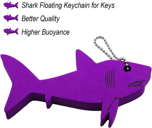 Vista 9 de Liangery Floating Keychain for Boat Keys Marine Fishing Float Key Chain in Shark Style Floating Key Ring with Great Buoyance