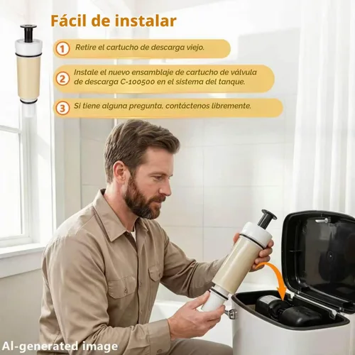 Vista 5 de Kit de cartucho de válvula de descarga C-100500-K para Sloan Flushmate M-101526-F3