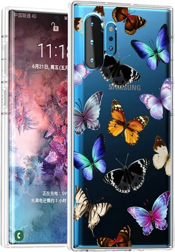 Vista 5 de Funda de teléfono para Galaxy Note 10 Plus 5G, para Samsung Note10+ para niñas, funda protectora transparente de TPU suave transparente para Samsung