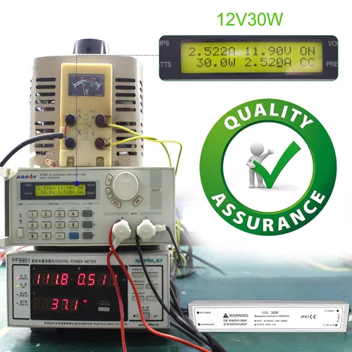 Vista 6 de LightingWill transformador impulsor LED 30 vatios, impermeable IP67, fuente de alimentación, 90-265V CA a 12V CC de baja tensión, adaptador