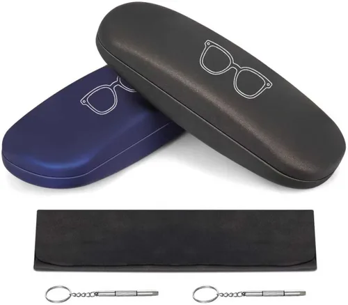 Vista 31 de RayLove Fundas rígidas unisex para gafas, estuche protector para gafas