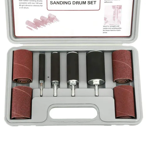 Vista 4 de Kit de lijadora de tambor, juego de herramientas de lijadora de tambor de lijado de husillo con estuche para prensa de taladro