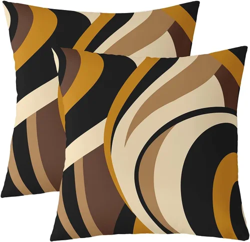 Vista 25 de Castle Fairy Juego de 2 fundas de almohada modernas con estampado de líneas geométricas de doble cara de 16 x 16 pulgadas, color gris, negro y rojo