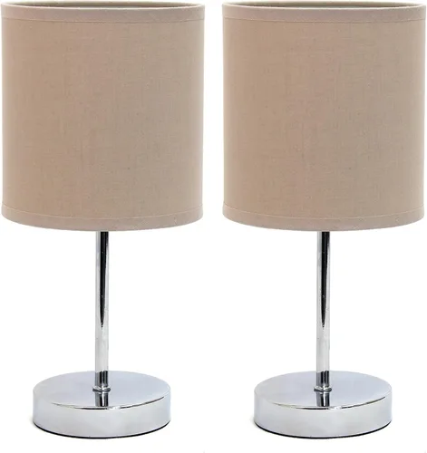 Vista 22 de Simple Designs LT2007-HPK-LB Lámpara de mesa básica cromada para sala de estar, mesita de noche, escritorio, encimera, rosa intenso, con bombilla