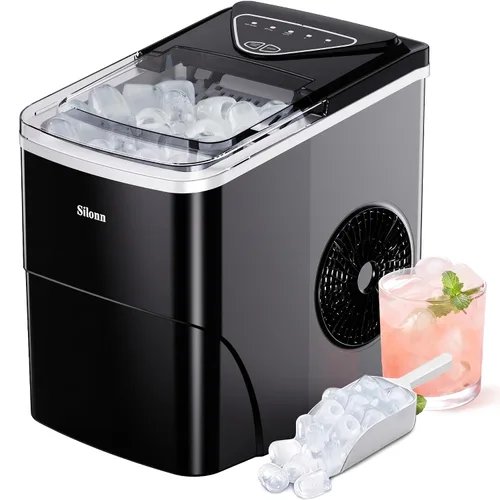 Vista 36 de Silonn Nugget - Máquina de hielo para encimera, hielo de caída automática Acero inoxidable