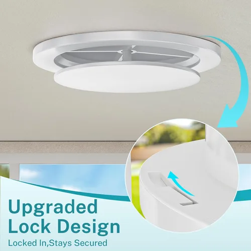 Vista 4 de HG Power - Ventilación de 4 pulgadas con panel ajustable y pantalla de malla extraíble, difusor de techo ABS con diseño de clip de bloqueo