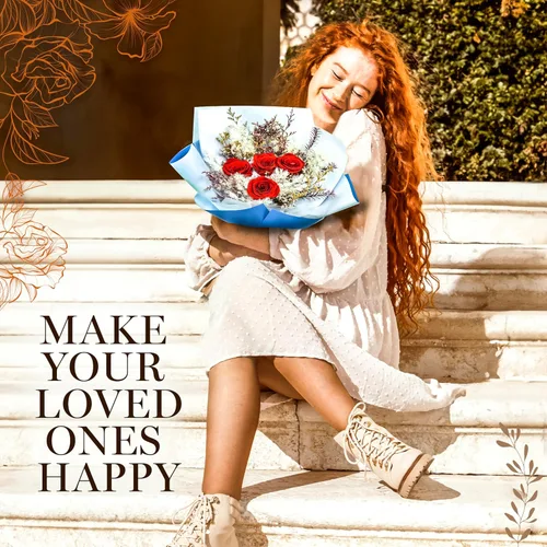 Vista 8 de GLAMOUR BOUTIQUE Ramo de flores preservadas, flores para siempre en una caja con hortensias y más, listo para regalo para aniversario, cumpleaños
