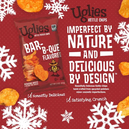 Vista 4 de UGLIES Patatas fritas cocidas en hervidor de agua, aperitivos sin gluten, patatas fritas Kosher, aperitivos sin OMG para niños u oficina, bolsas