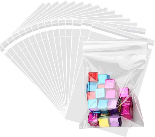 Vista 10 de Nobranded 50 piezas de bolsas de celofán transparentes de 17,8 x 25,4 cm con cierre autoadhesivo, bolsas de polietileno resellables de 2,8 mils
