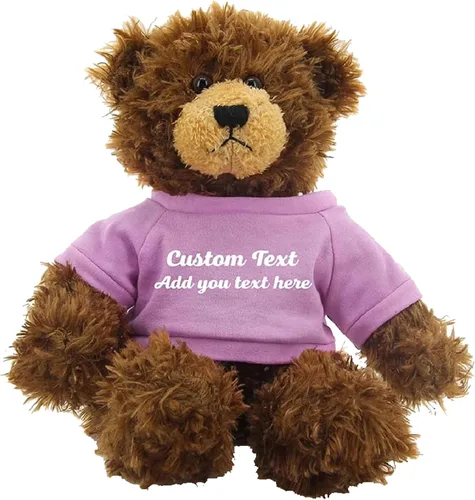 Vista 14 de Oso Brandon de chocolate personalizado – Juguete de peluche personalizado de 12 pulgadas – Regalo perfecto de oso personalizado para graduación, San