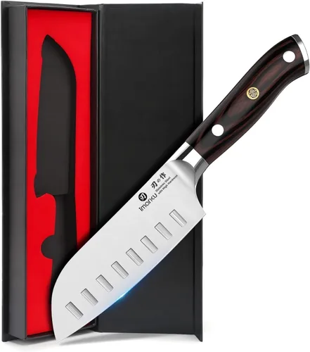 Vista 15 de imarku Juego de 15 cuchillos con afilador integrado, juego de cuchillos de cocina de acero inoxidable japonés de alto carbono, apto