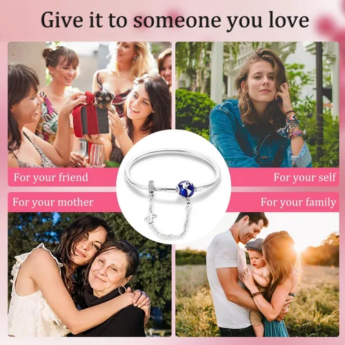 Vista 6 de Hapour 925 Sterling Silver Charms Bracelet for Women Butterfly Best Friend Heart Moon and Star Snake Chain Charm Bracelet with 5A Cubic Zirconia