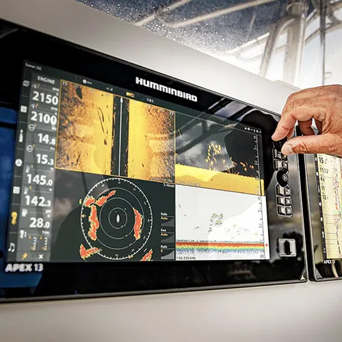 Vista 8 de Humminbird APEX CHARTPLOTTER GPS Fish Finder with Transducer, MEGA Side Imaging+ & HD Touchscreen Display