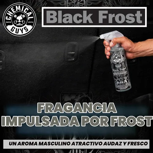 Vista 2 de Chemical Guys Black Frost Air - Ambientador en aerosol premium para automóvil y eliminador de olores, aerosol de aroma masculino fresco
