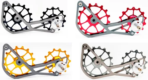 Vista 6 de OSPW - Jaula de sistema de polea de gran tamaño, compatible con SRAM eTap 11S, rodamientos sellados (negro)