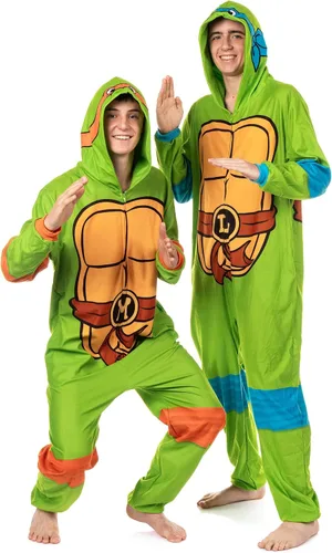 Vista 7 de INTIMO Disfraz de tortuga ninja con capucha para hombre, pijama de dormir para adultos Leonardo