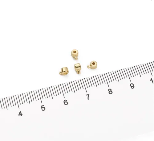 Vista 3 de BEADIA - Hebilla de línea de pesca cilíndrica chapada en oro de 14 quilates, tapas de extremo de 3.2 mm, 30 piezas para hacer joyas