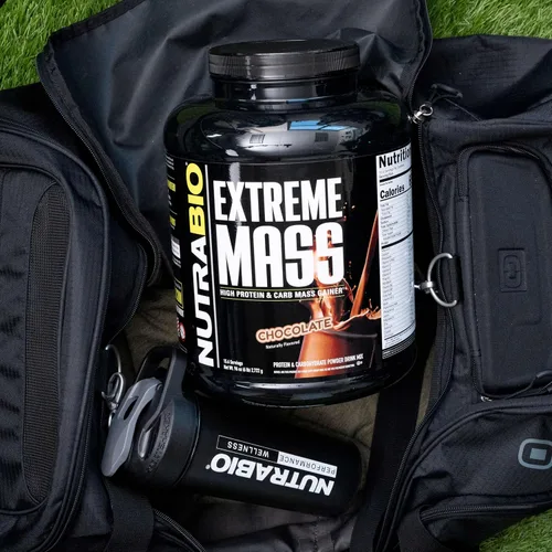 Vista 9 de NutraBio Extreme Mass Gainer Proteína en Polvo, 53G de Proteína, Ganador de Peso Limpio, Aumenta la Masa Muscular, Ácidos Aminados de Espectro