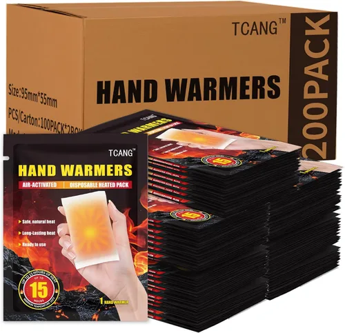 Vista 11 de Hand Warmers Disposable - Up to 15 Hours of Heat - 10/50/100/200 Pack Super Long Lasting Air Activated Warmers, All Natural, Portable for Body
