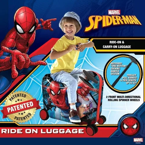 Vista 3 de Fast Forward Maleta de 18 "para niñosequipaje de mano con ruedas para niños pequeños de remolque, Varios colores, Spiderman