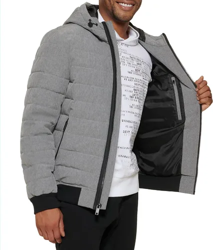 Vista 3 de DKNY Chaqueta bomber acolchada con capucha y rendimiento para hombre