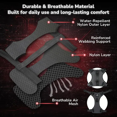 Vista 5 de EVERKING Arnés de chaleco sin tirones con asa, arnés ajustable impermeable con 4 hebillas, clip reflectante frontal y trasero para perros pequeños